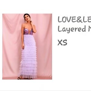 SHEIN Purple and White Sequin Chemise